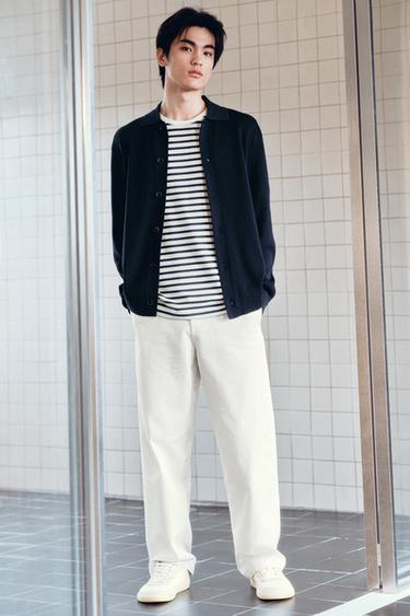 Zara 直筒休閒長褲 - 白色