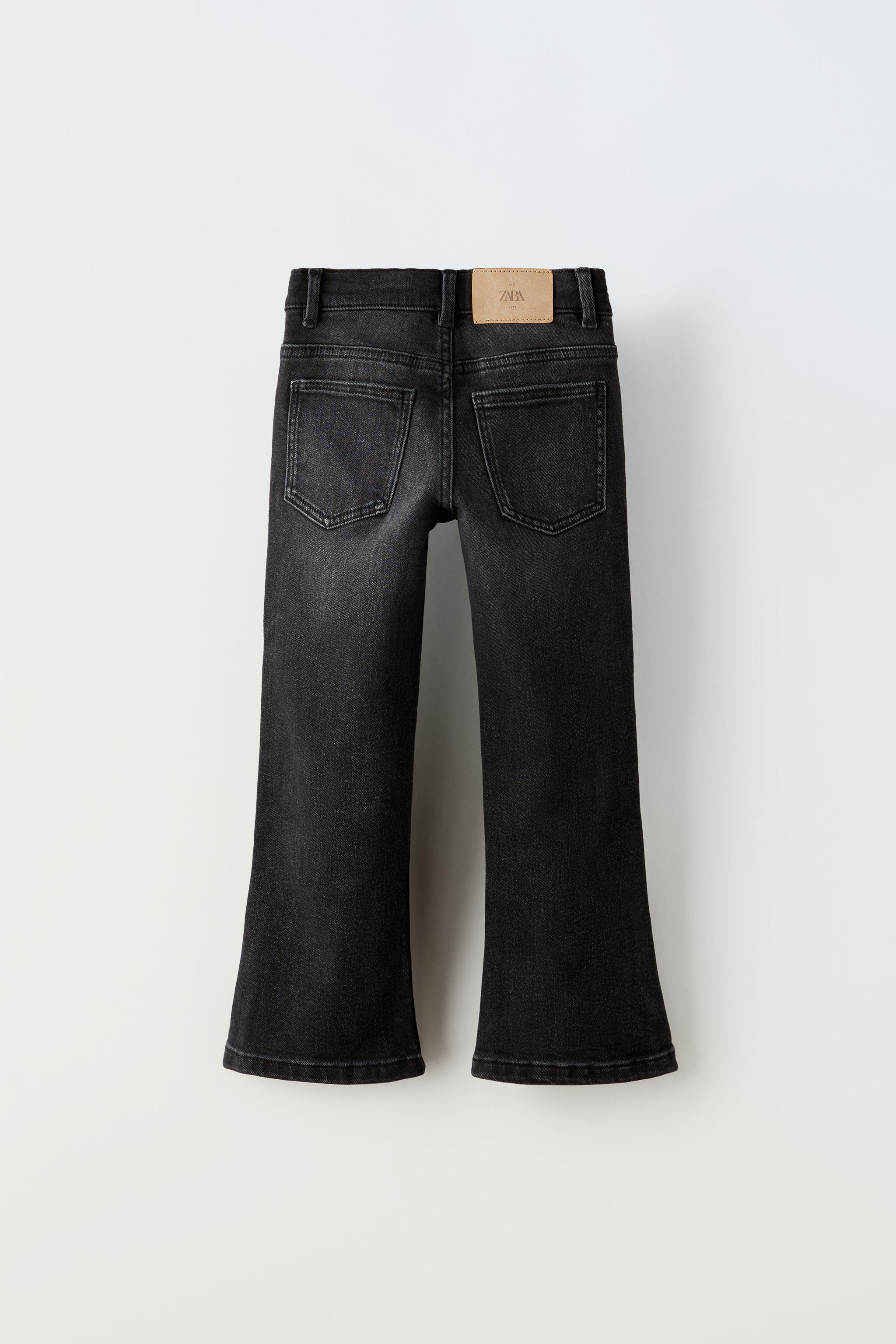FLARED CROPPED JEANS - Black