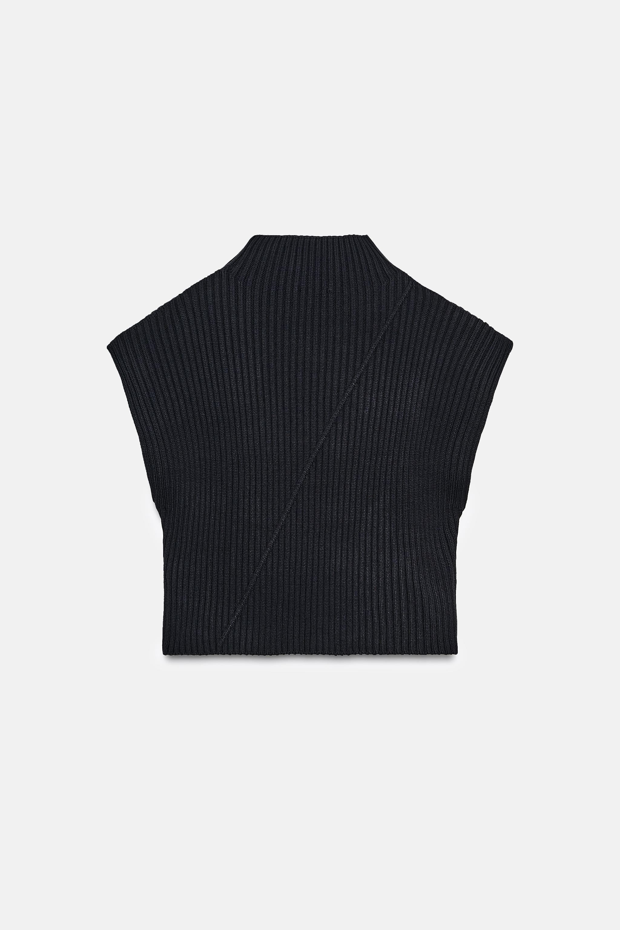RIB KNIT VEST - Navy blue | ZARA United States