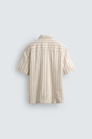 CHEMISE FLUIDE À RAYURES - Écru de Zara - Image 7