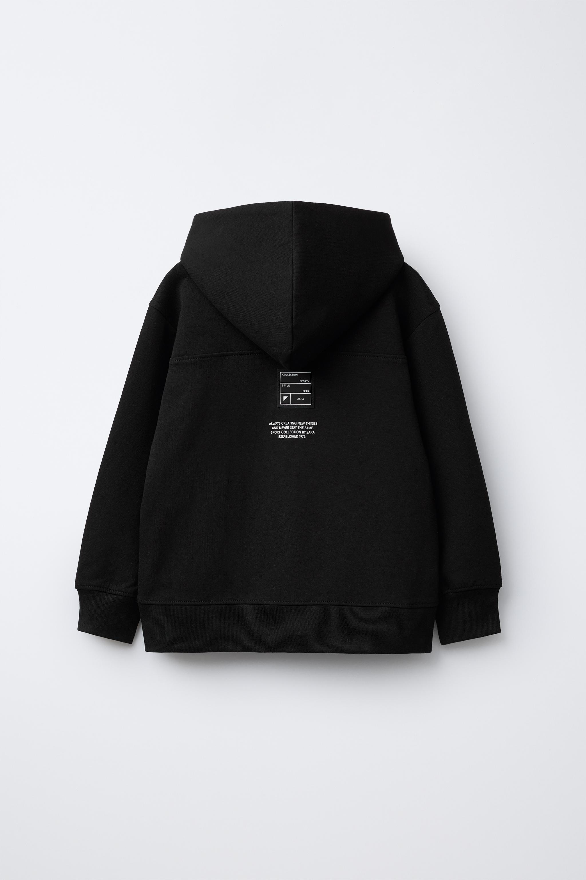 SPORTY INTERLOCK ZIPPER SWEATSHIRT - Black | ZARA United States
