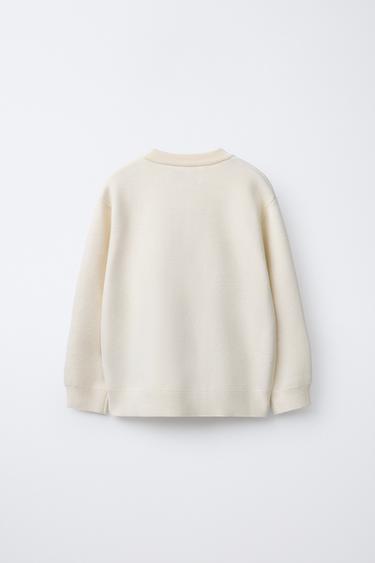 PLAIN KNIT SWEATER - Ecru by Zara - Image 1