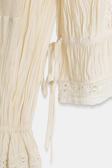 BLOUSE ROMANTIQUE BRODÉE ZW COLLECTION - Écru de Zara - Image 8