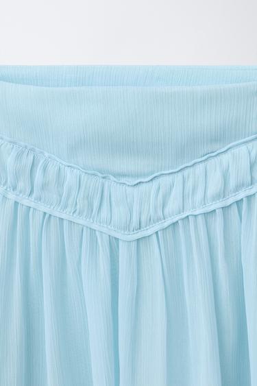 CHIFFON MIDI SKIRT - Sky blue by Zara - Image 2
