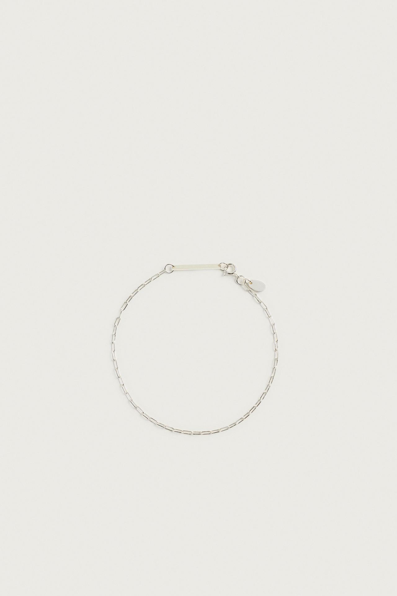 STAINLESS STEEL LINK BRACELET — Silver