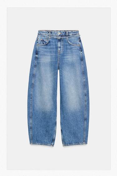 Z1975 BARREL MID-WAIST JEANS - Mid-blue by Zara