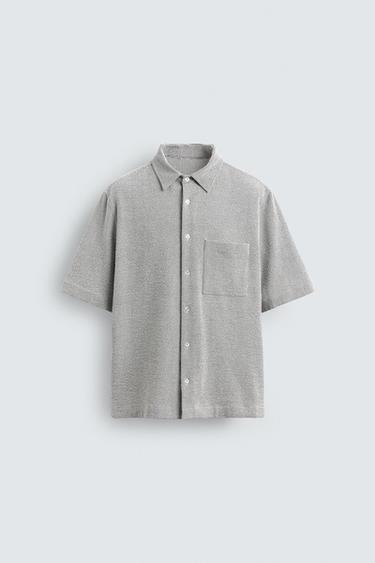 CAMISA ESTRUCTURA CUADROS - Blanco / Negro de Zara