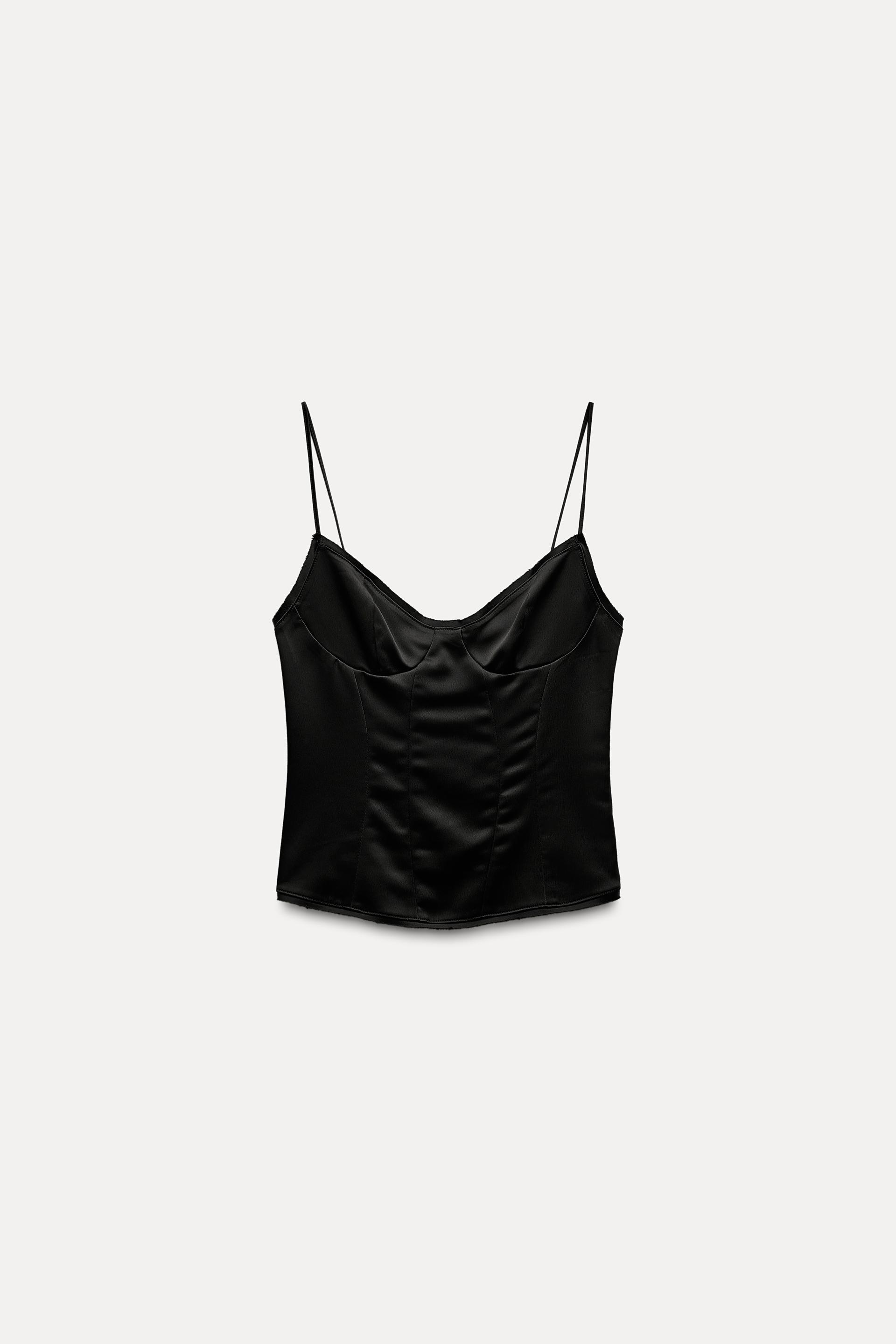 SATIN CAMISOLE TOP - Black | ZARA United Kingdom