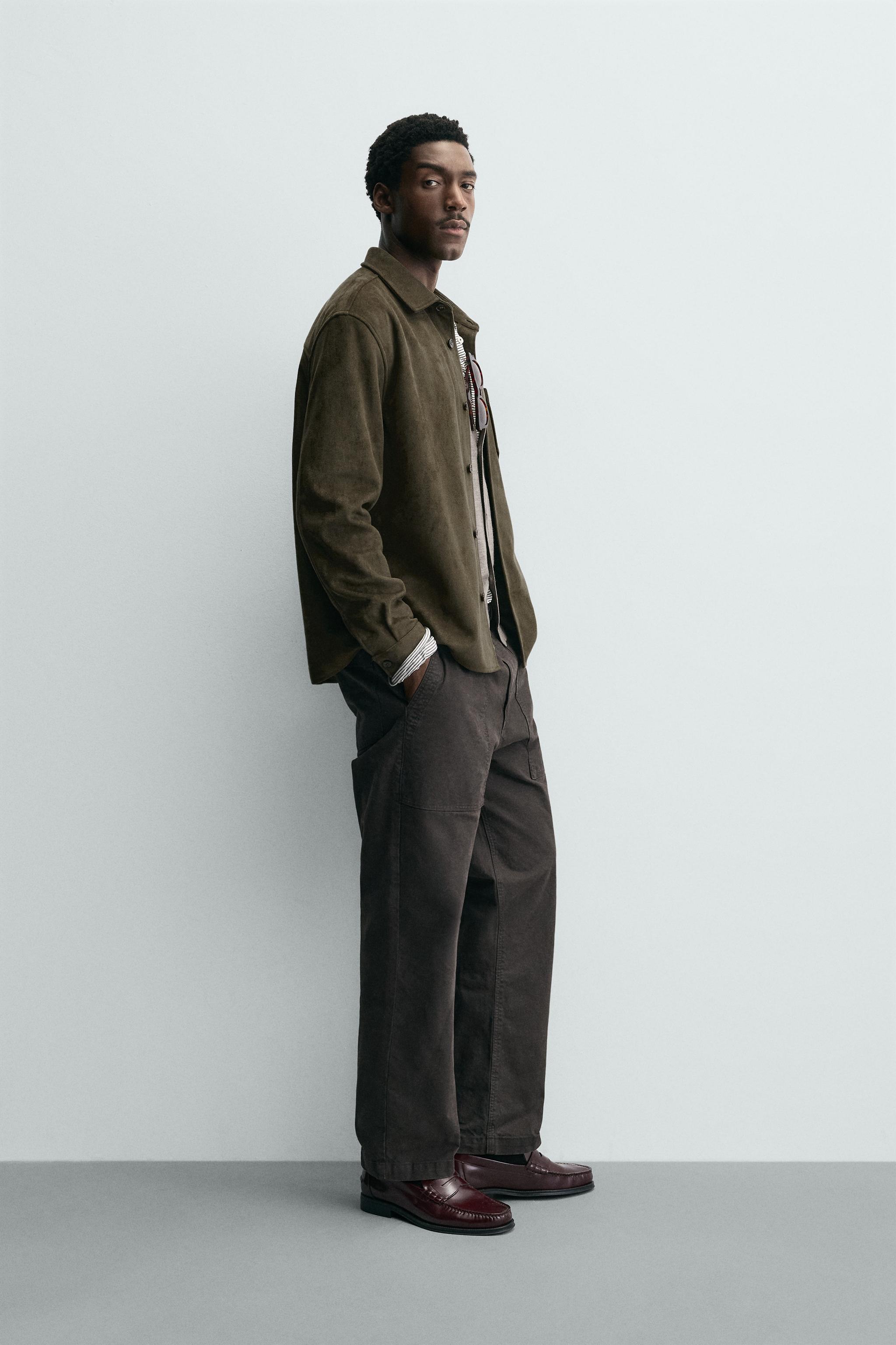 FAUX SUEDE OVERSHIRT