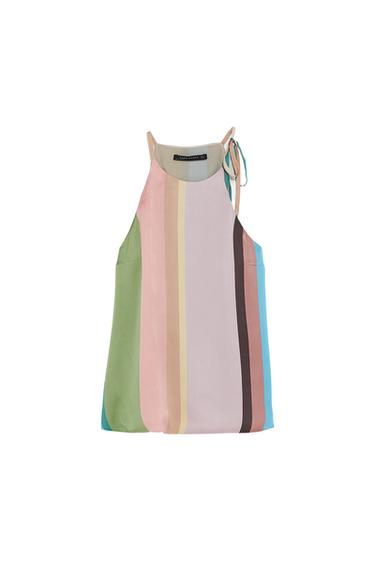 STRIPED HALTER TOP