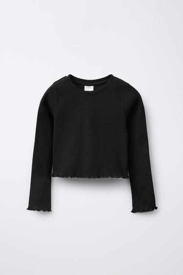 Zara RIB T-SHIRT - Black