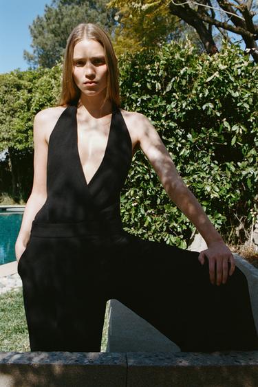 LONG JUMPSUIT WITH OPEN BACK - Black by Zara - Image 1