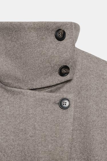 VESTE À COL MONTANT - Marron clair de Zara - Image 8