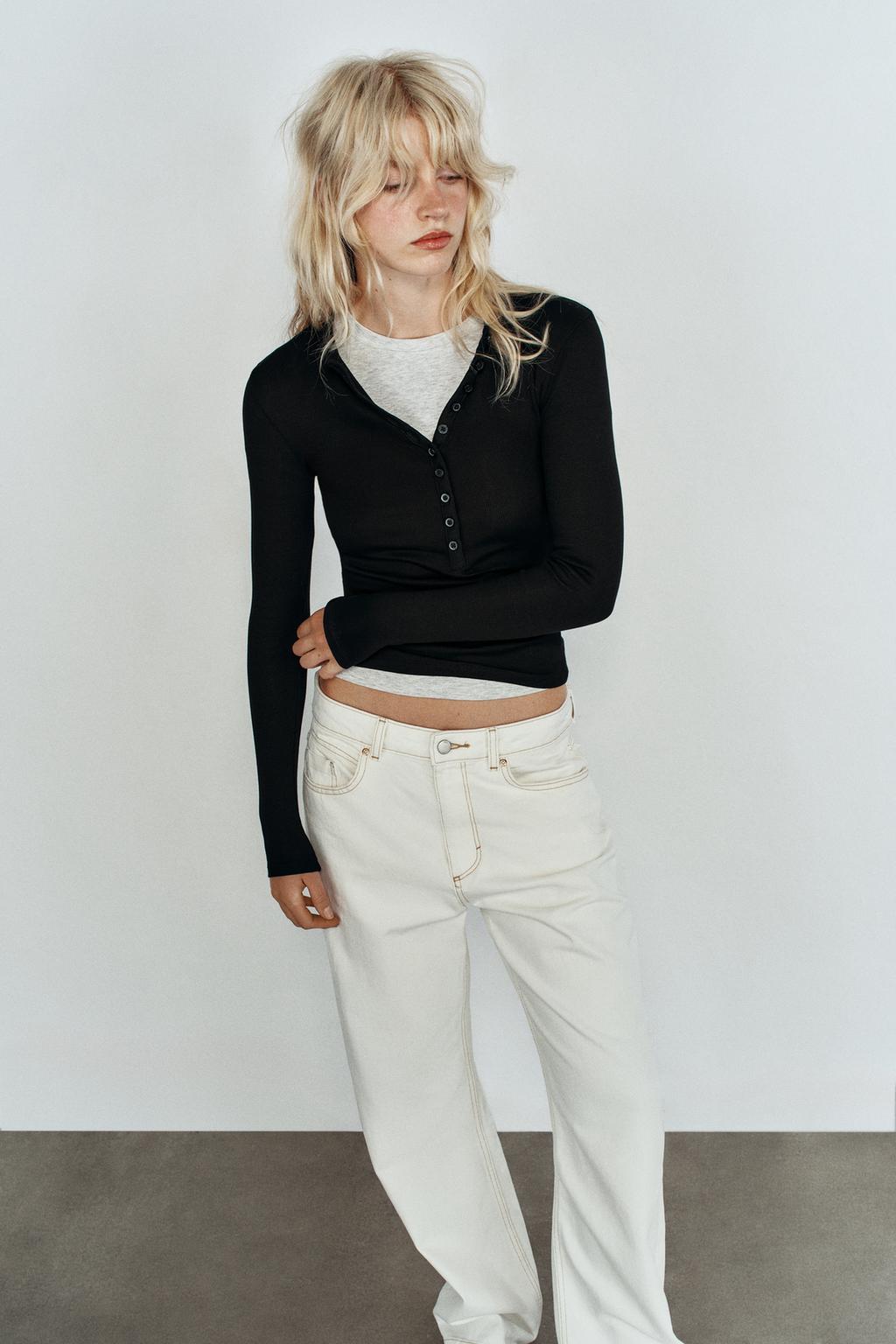 LONG SLEEVE HENLEY T-SHIRT