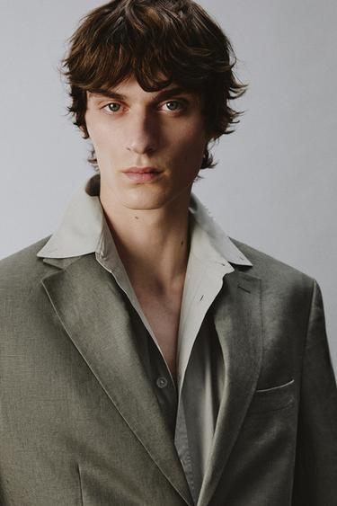 VESTE DE COSTUME 100% LIN - Vert clair de Zara