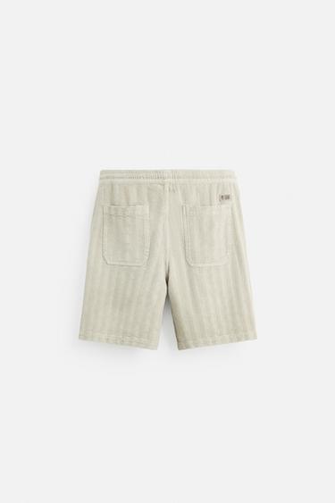 STRIPED JACQUARD BERMUDA SHORTS - Stone by Zara - Image 8