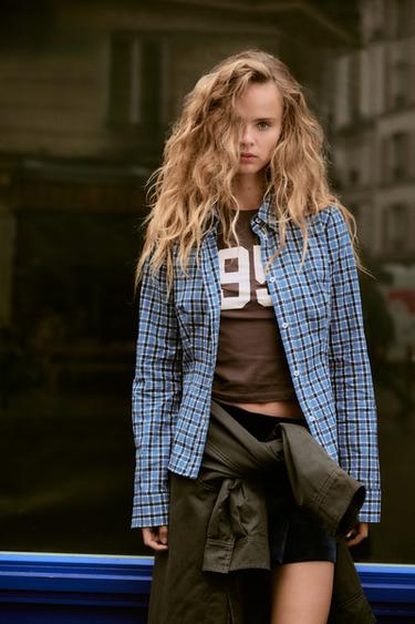 FITTED CHECK SHIRT - Blues by Zara