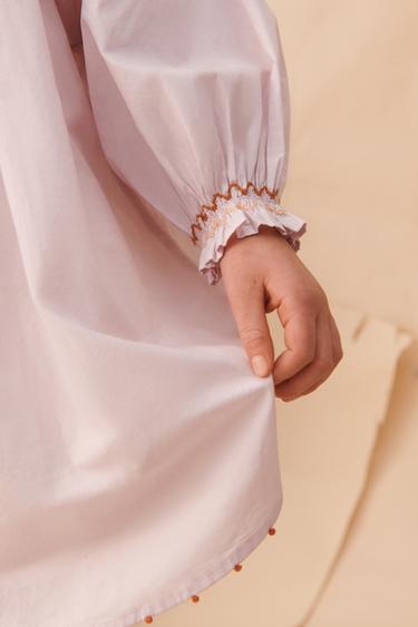 LIMITED EDITION EMBROIDERED DRESS - Light mauve by Zara - Image 3