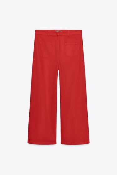 PANTALON TAILLE HAUTE ÉDITION LIMITÉE - Rouge de Zara - Image 4