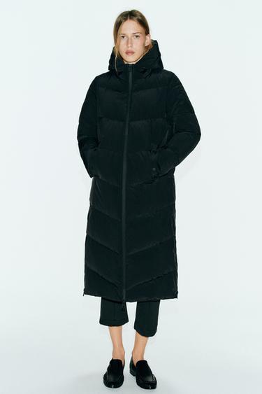 WATER-REPELLENT WINDPROOF 50% DOWN 50% FEATHER PADDED ANORAK — Black 1
