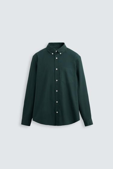Zara OXFORD SHIRT - Duck green