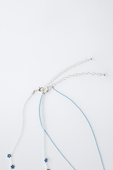 LOT DE DEUX COLLIERS FANTAISIE PAPILLON ET FLEURS - Bleu de Zara - Image 2