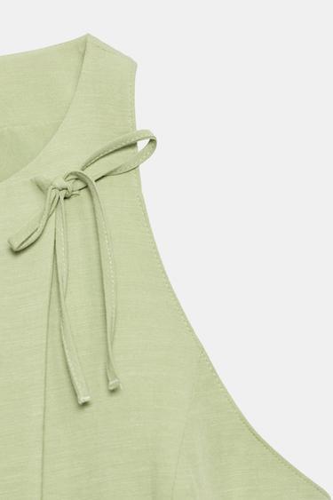 TOP HALTER À NŒUDS - Vert moyen de Zara - Image 6