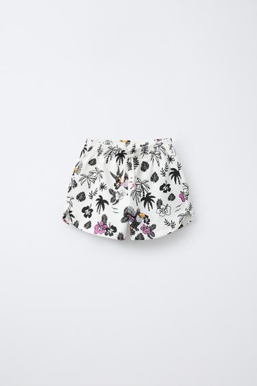 PALM TREE PRINT BERMUDA SHORTS - Black by Zara