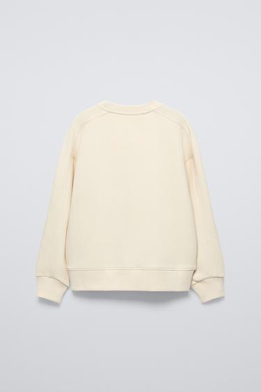 TEXT PRINT SWEATSHIRT AND JOGGERS SET - Ecru by Zara - Image 2