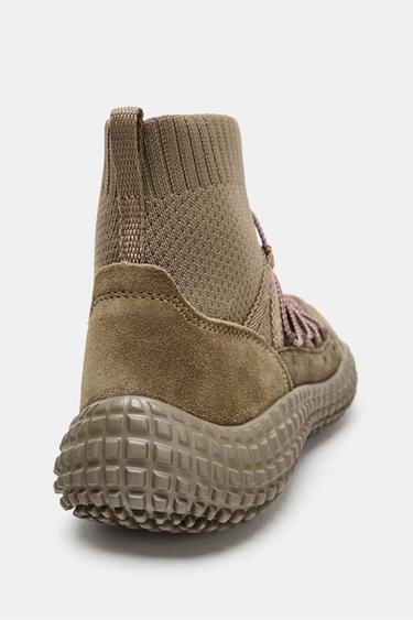 BASKETS MONTANTES ÉLASTIQUES - Vert kaki de Zara - Image 4