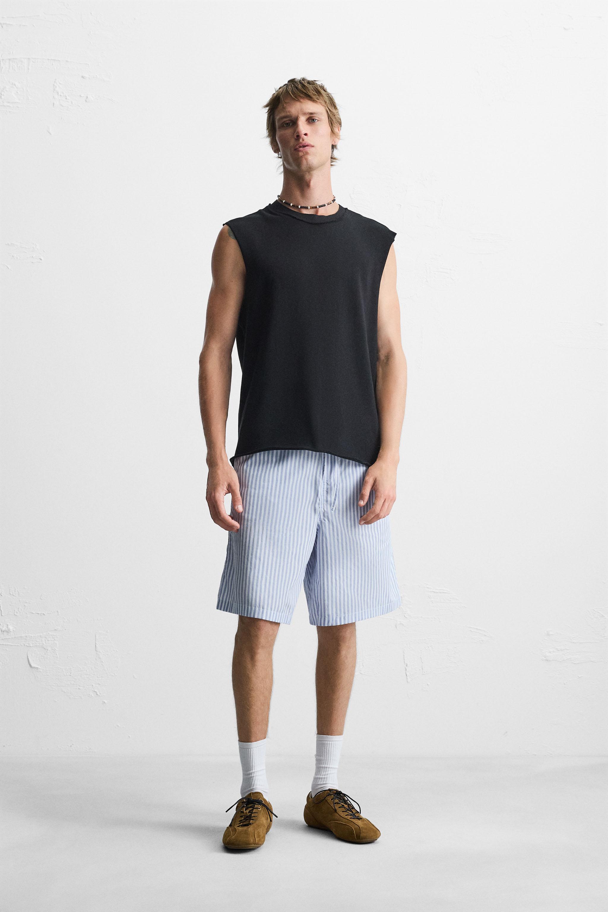 ★ドイツ発*ZARA*新作*スリーブレスニットTシャツ/BLACK★ org.jpg