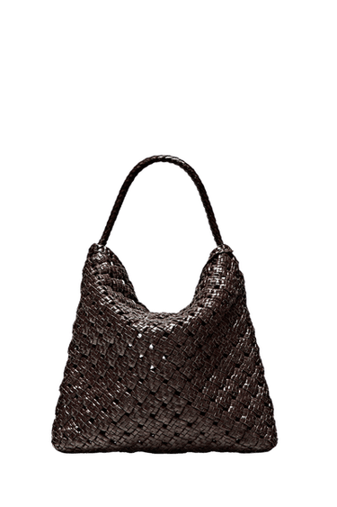 Medium braided nappa leather bag — Brown 1