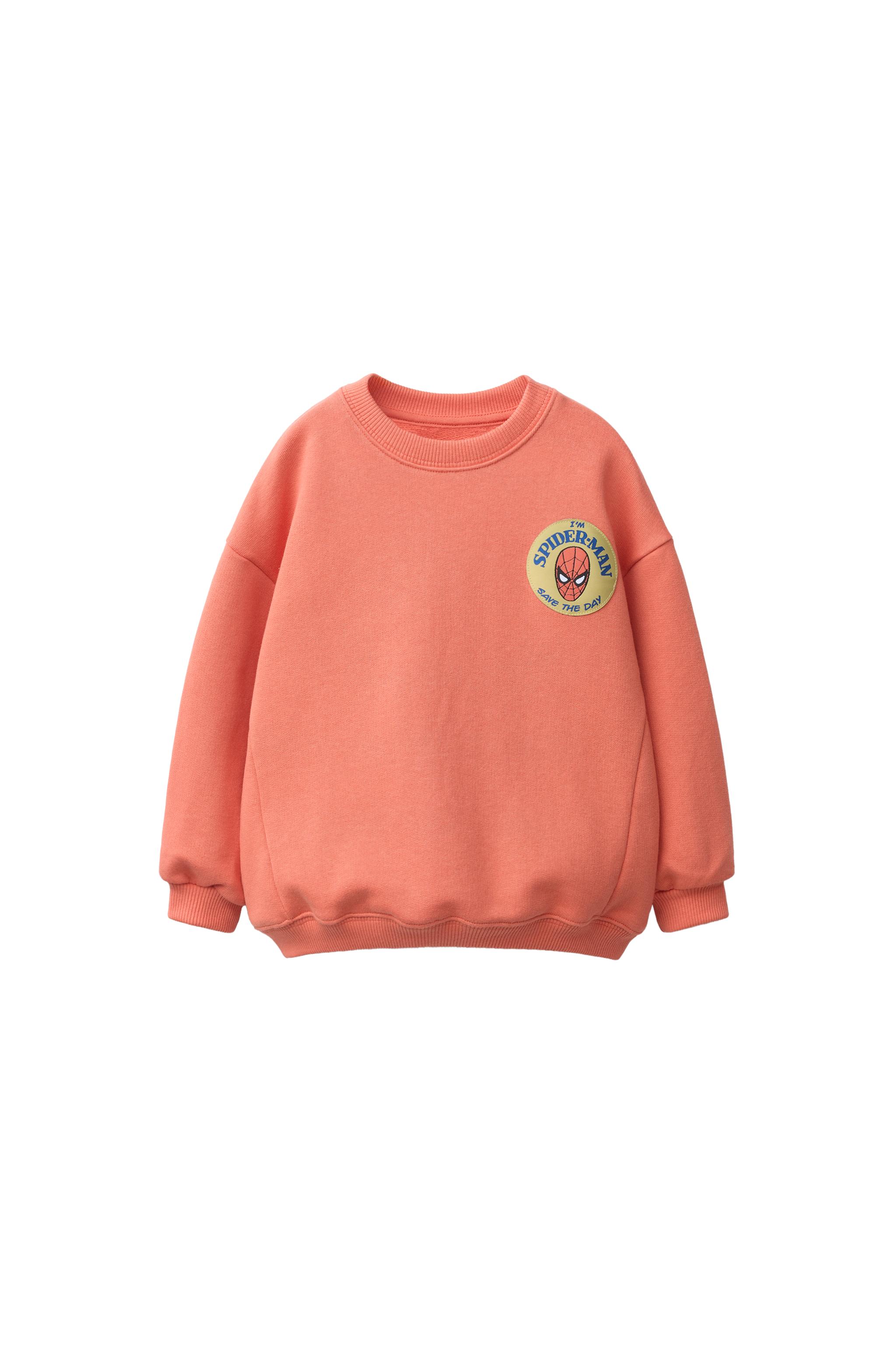 SPIDER-MAN © MARVEL PATCH SWEATSHIRT - Coral | ZARA Canada