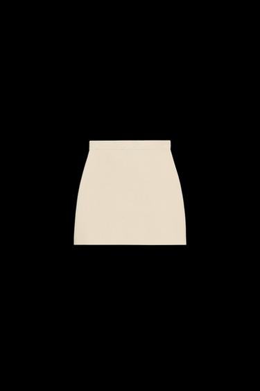 KNIT MINI SKIRT - Beige by Zara