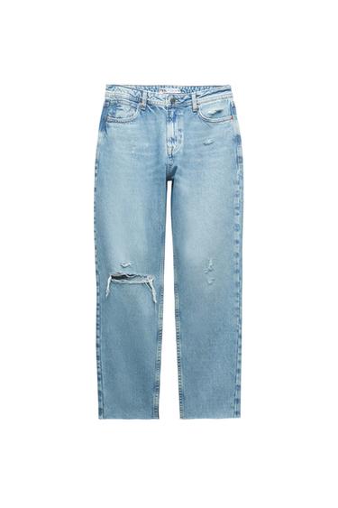 JEANS Z1975 RECTOS TIRO MEDIO ROTOS