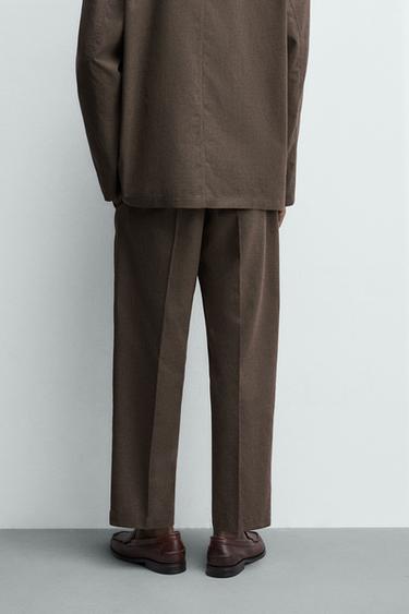 RELAXED FIT HOUNDSTOOTH SUIT TROUSERS - Brown by Zara - Image 2