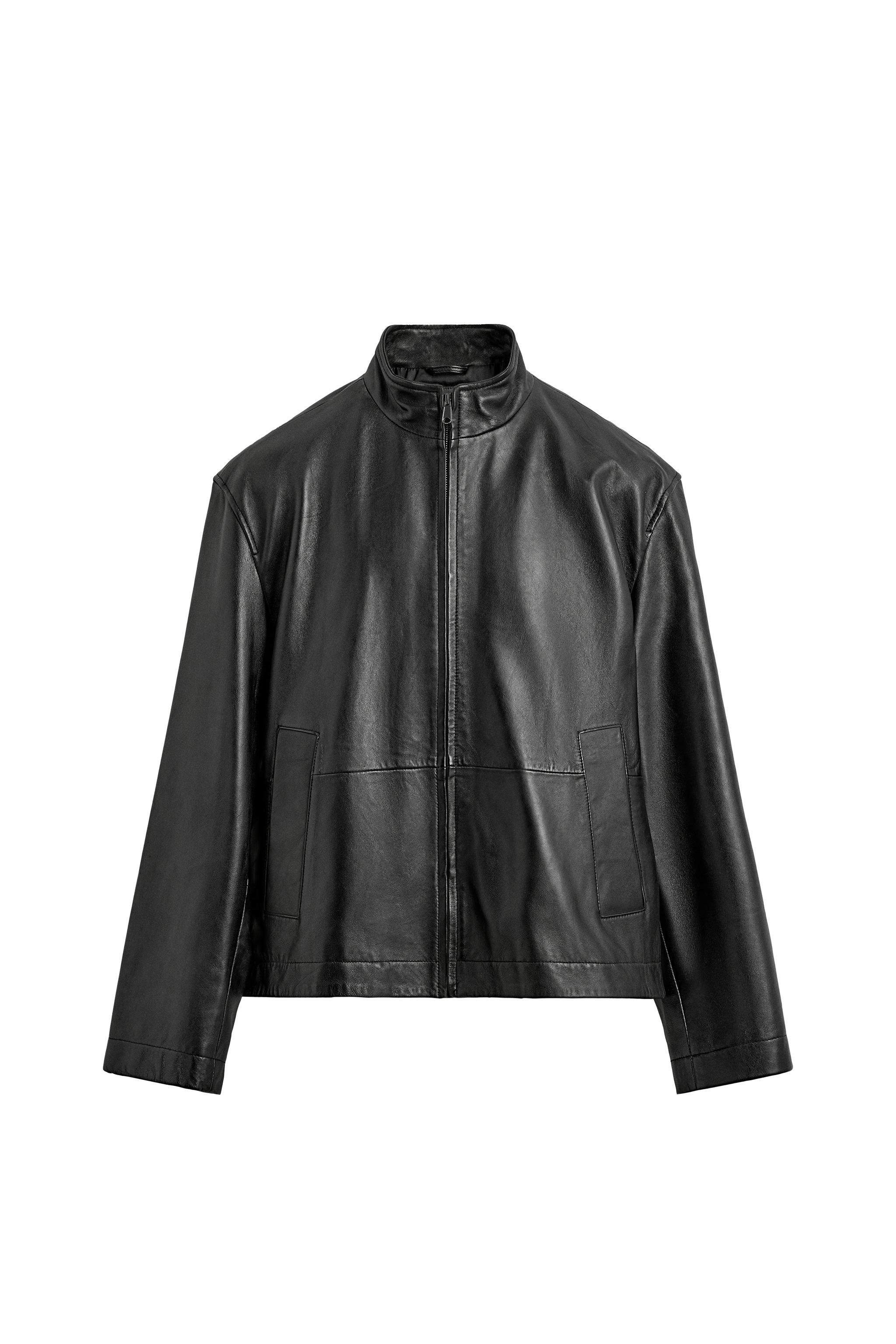 RELAXED FIT LEATHER JACKET - Black | ZARA Australia