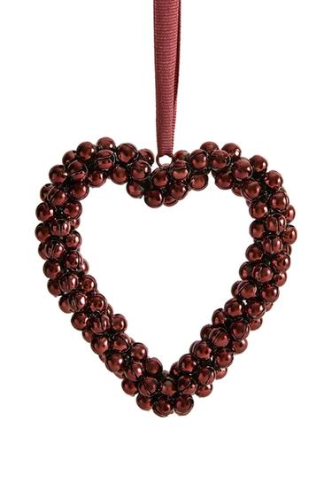 KERSTBOOMHANGER HART MET BELLETJES - Rood van Zara
