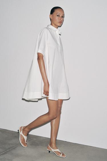 ZW COLLECTION POPLIN SHORT DRESS - White by Zara