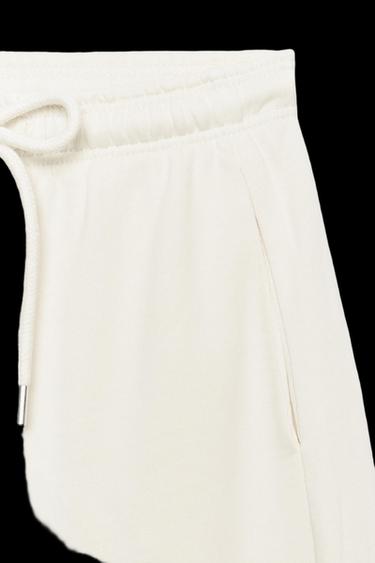 PANTALÓN ANCHO FELPA - Crudo de Zara