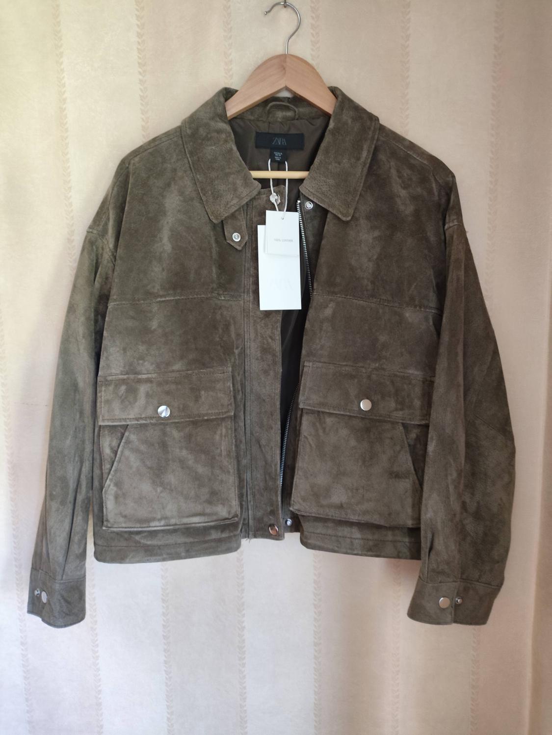 100% LEATHER BOMBER JACKET - Image 3