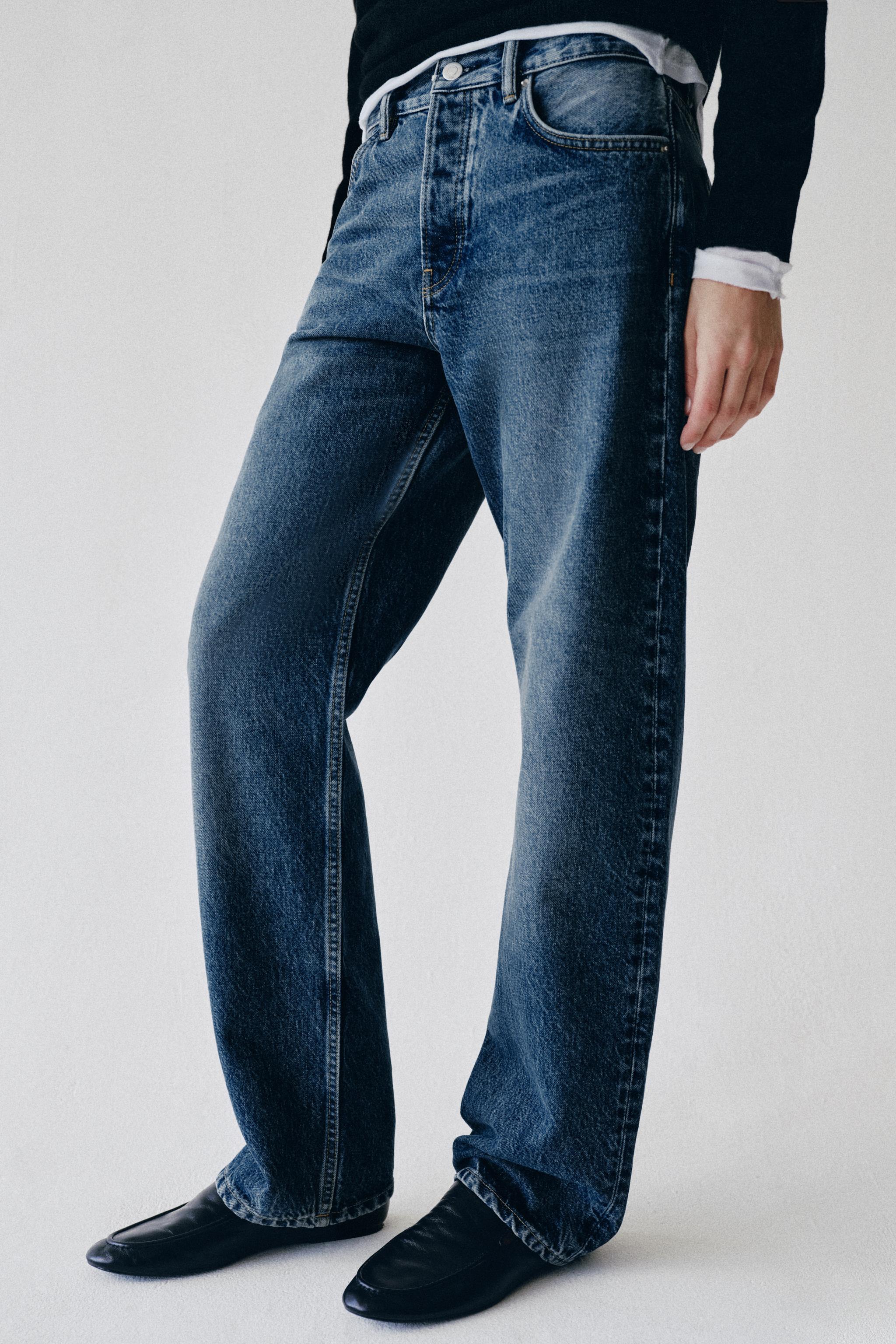 Zara ZW COLLECTION STRAIGHT ORTA BEL JEAN görsel 8