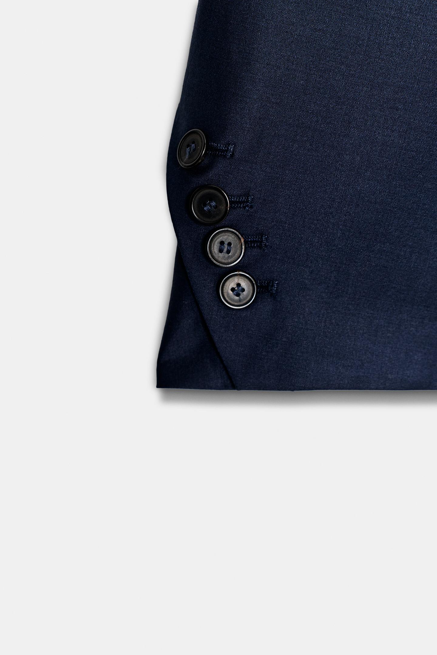 Женский пиджак Zara ZW Collection Wool-Blend Straight-Fit Blazer, цвет: Тёмно-синий — фото 8