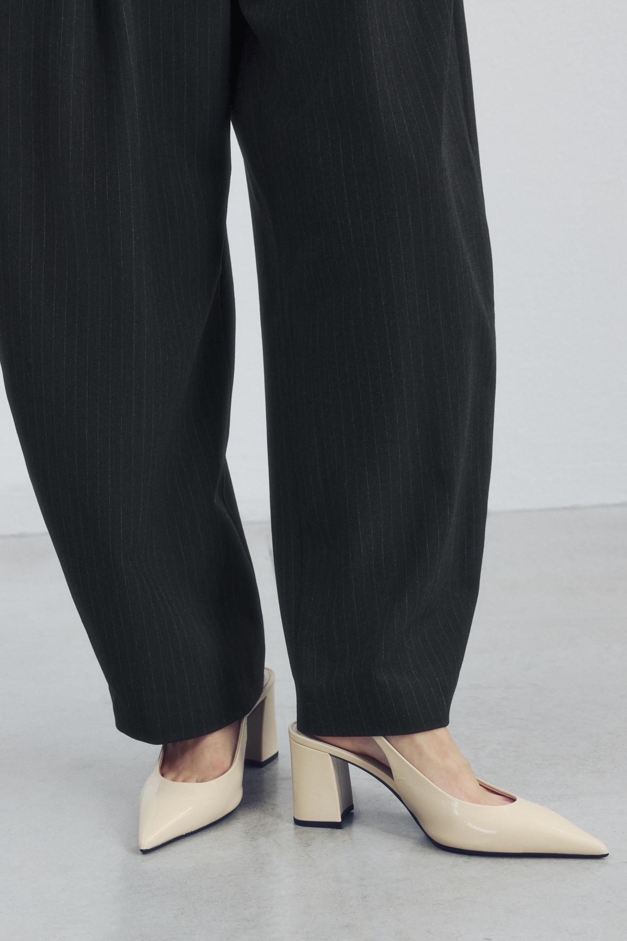 LEATHER SLINGBACK SHOES — Off White