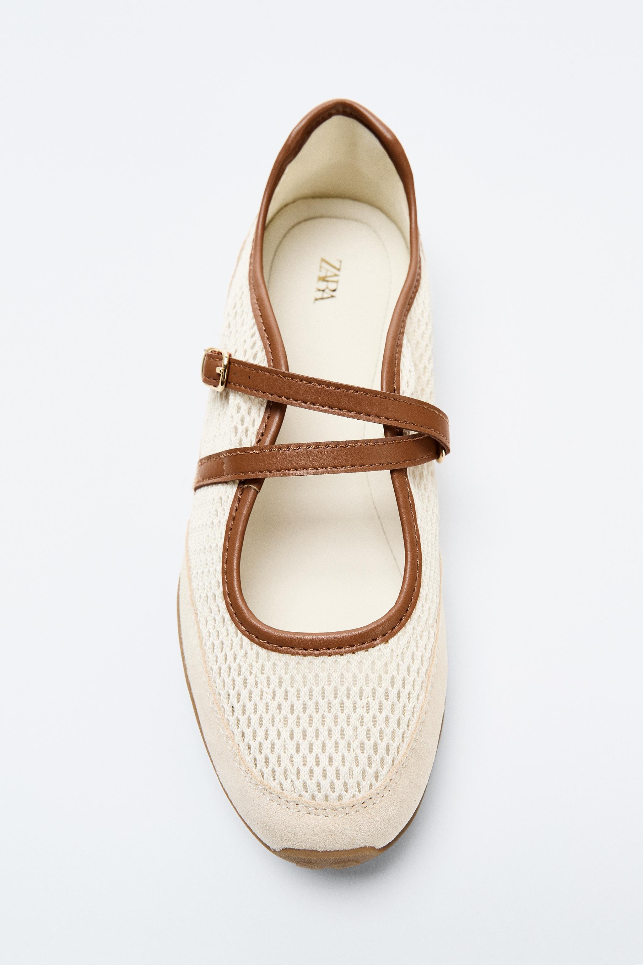SPORTY BALLET FLATS — Ecru White