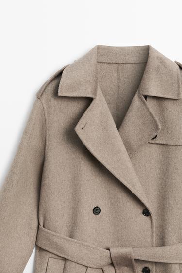 Long wool-blend trench coat — 210 2