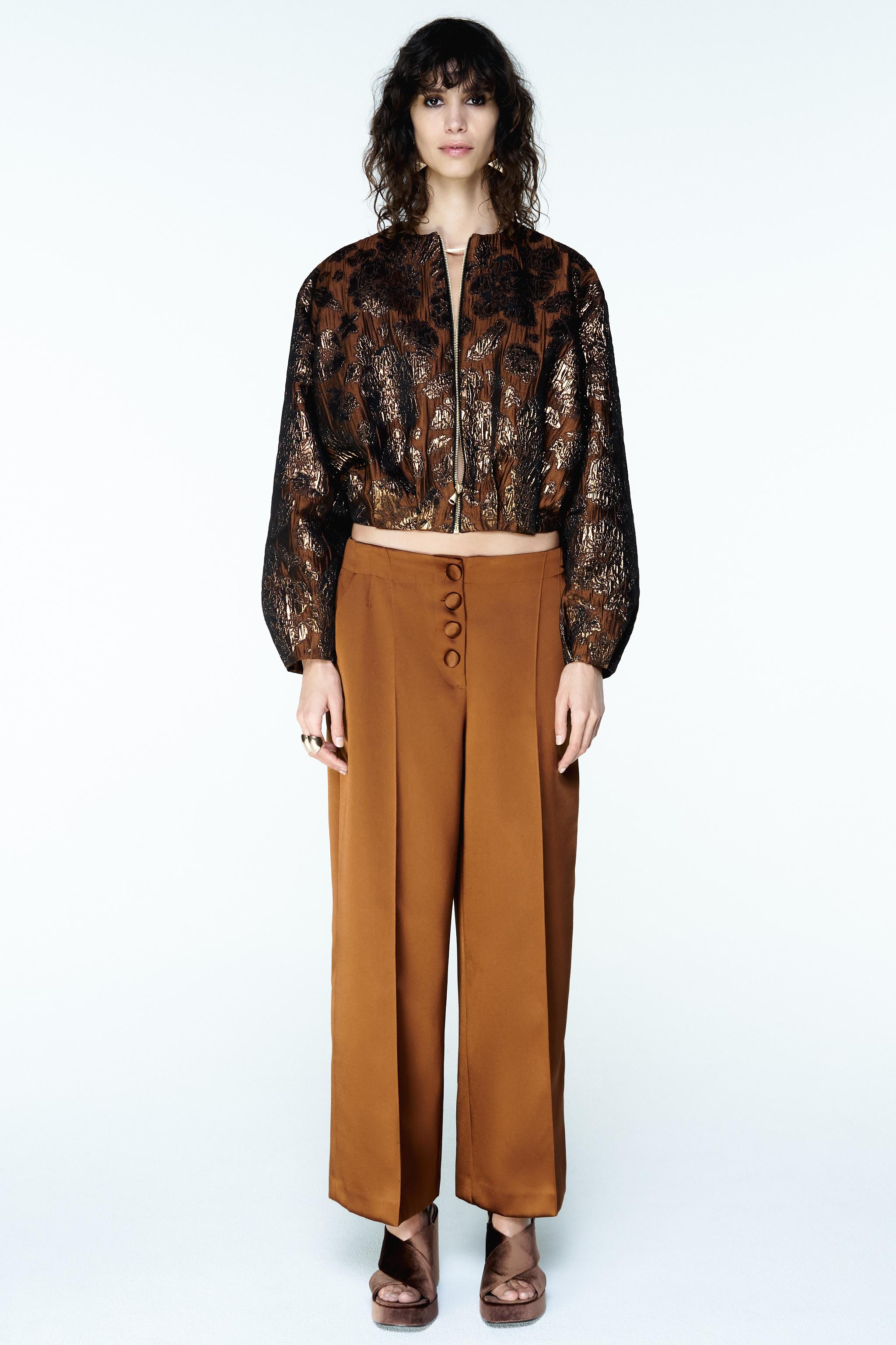 SHINY JACQUARD BOMBER JACKET - Ochre | ZARA South Africa