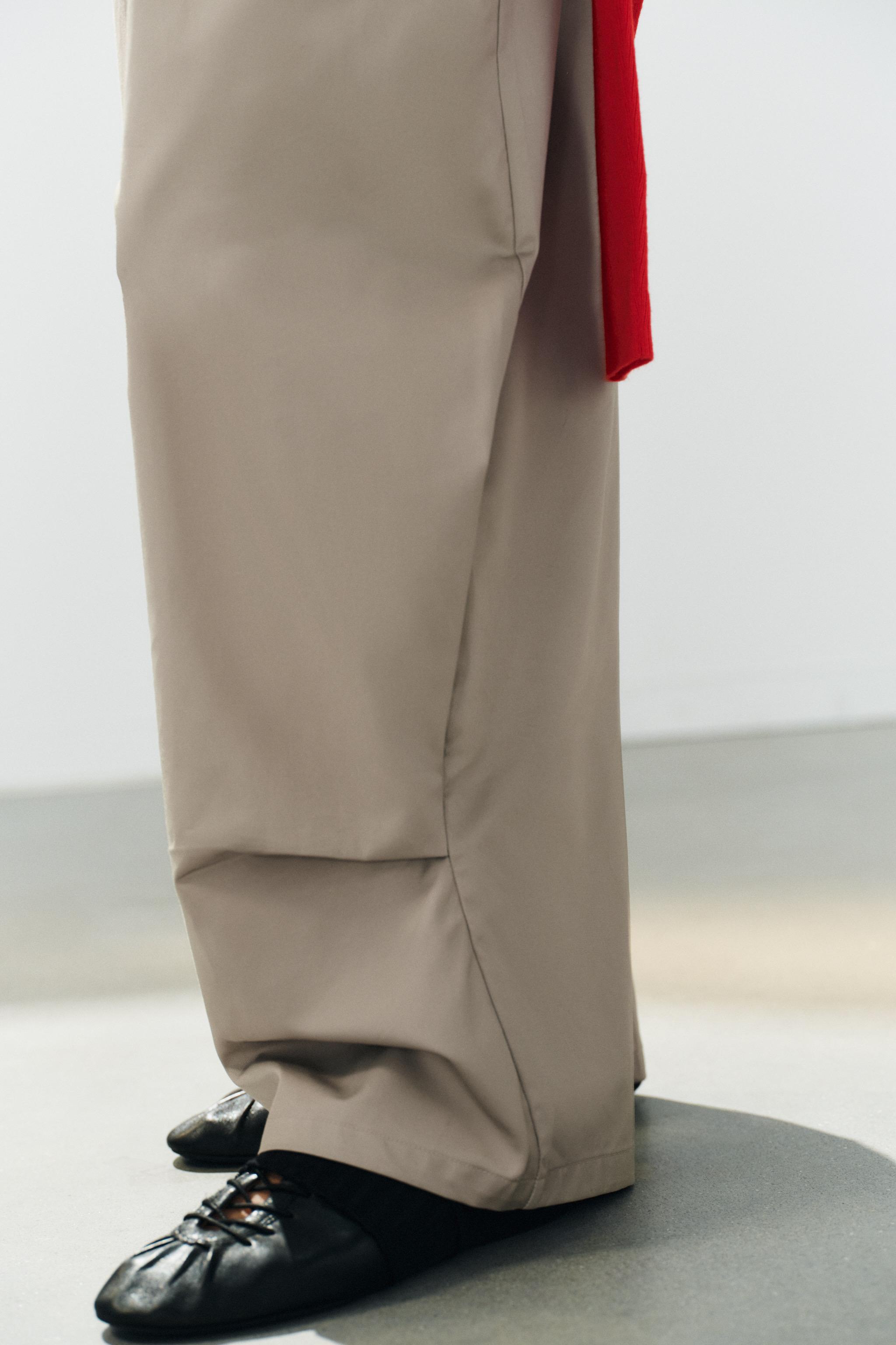 Женские брюки Zara BELTED VOLUME PANTS — фото 4