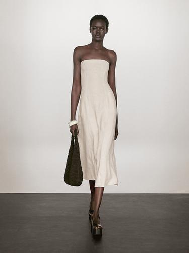 Vestido largo palabra de honor - Piedra de Zara