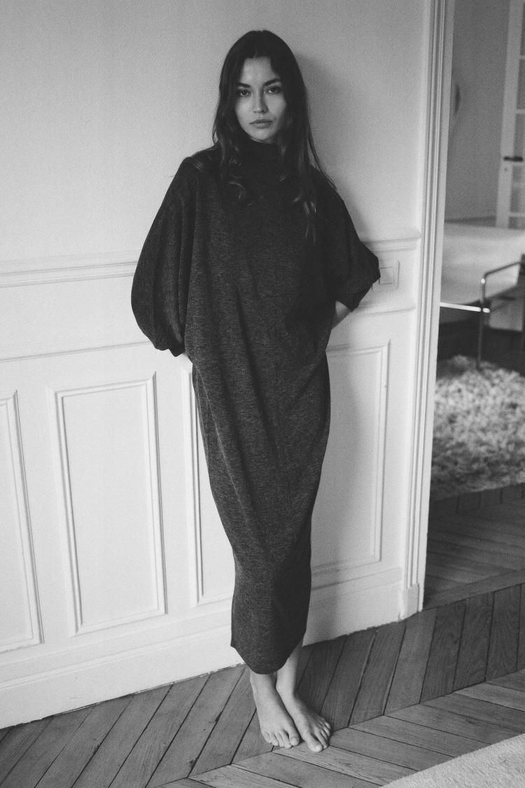 Vestido largo manga murcielago